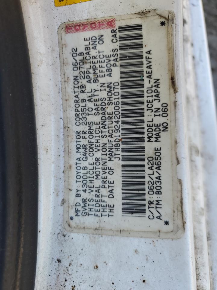 JTHBD192420061070 2002 Lexus Is 300