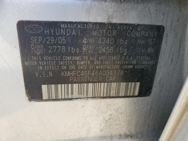 2006 Hyundai Azera Se VIN: KMHFC46F46A034378 Lot: 50971554