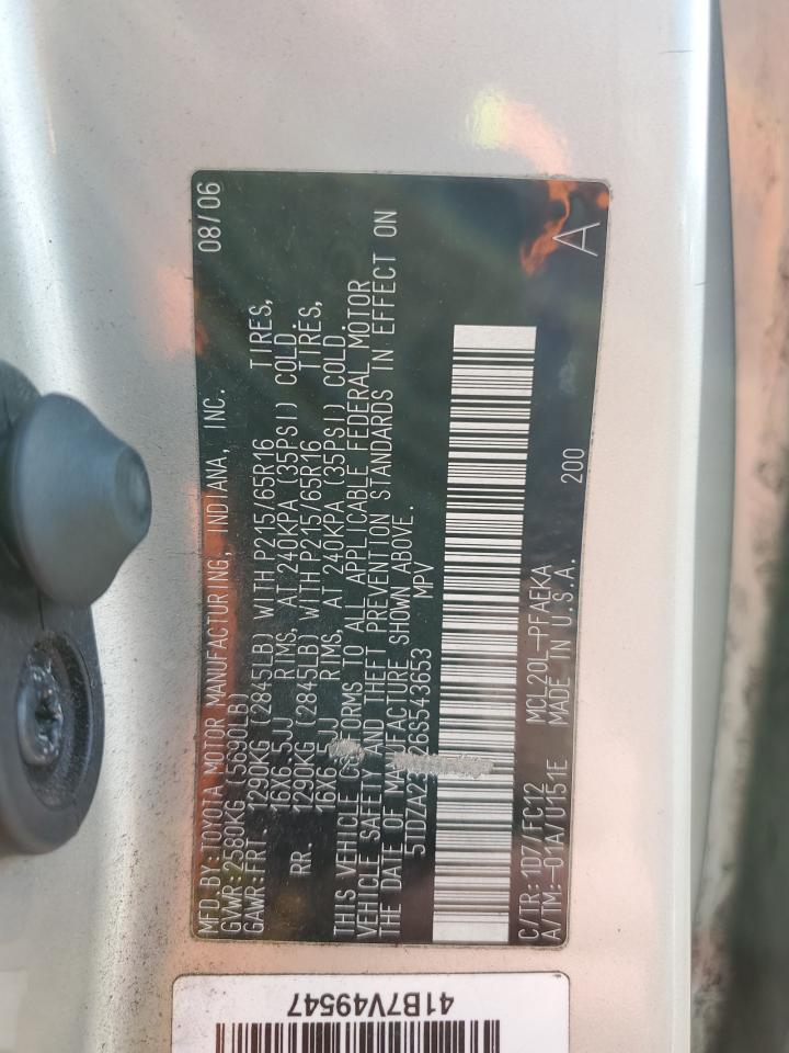 5TDZA23C26S543653 2006 Toyota Sienna Ce