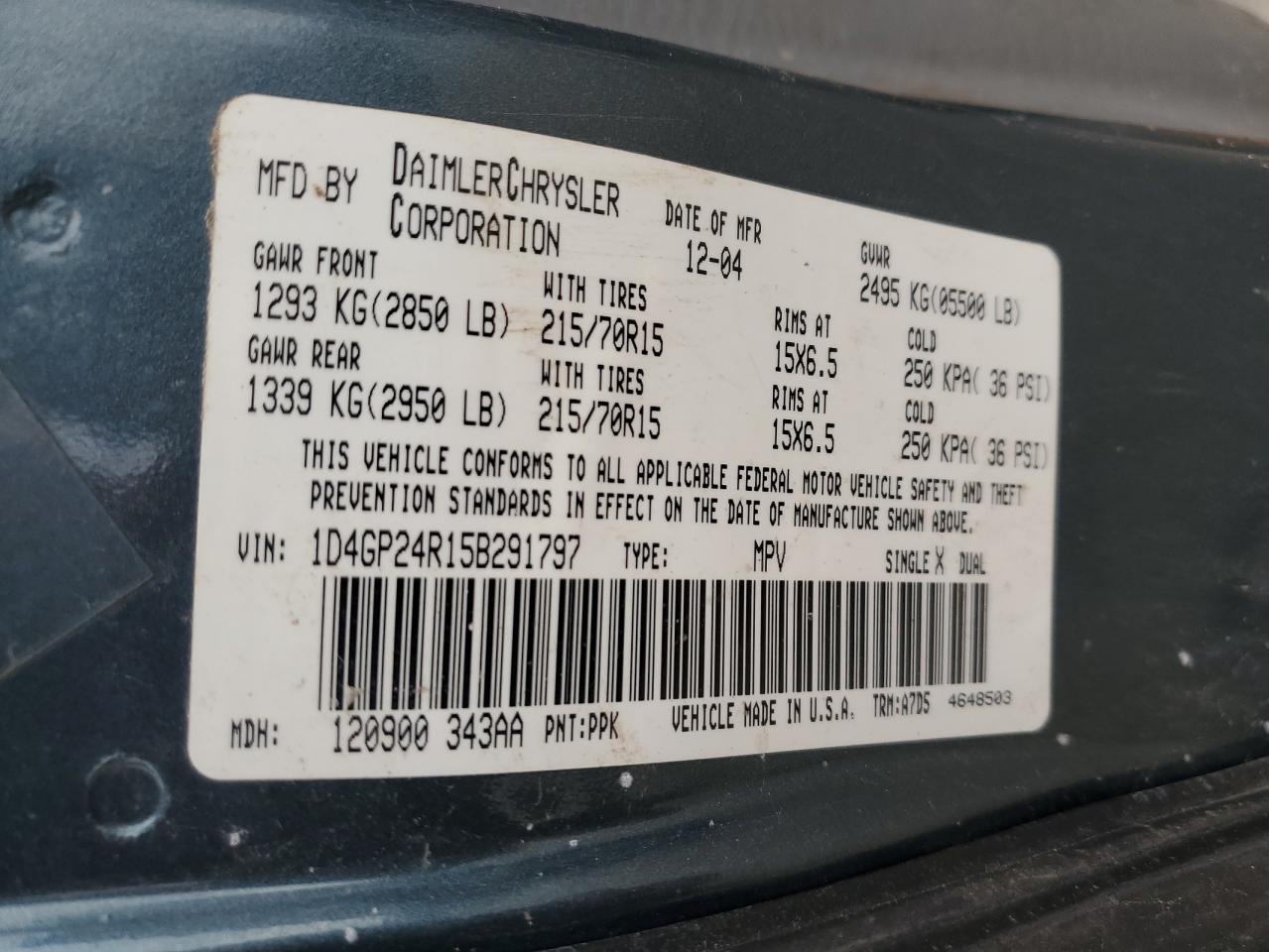 1D4GP24R15B291797 2005 Dodge Grand Caravan Se