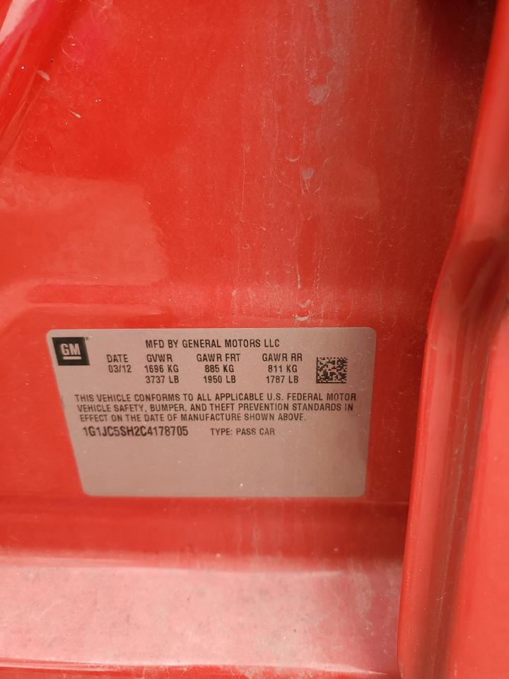 1G1JC5SH2C4178705 2012 Chevrolet Sonic Lt