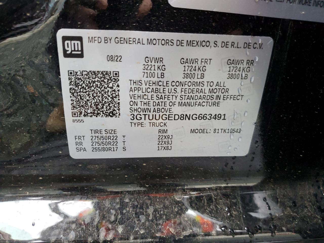 3GTUUGED8NG663491 2022 GMC Sierra K1500 Denali