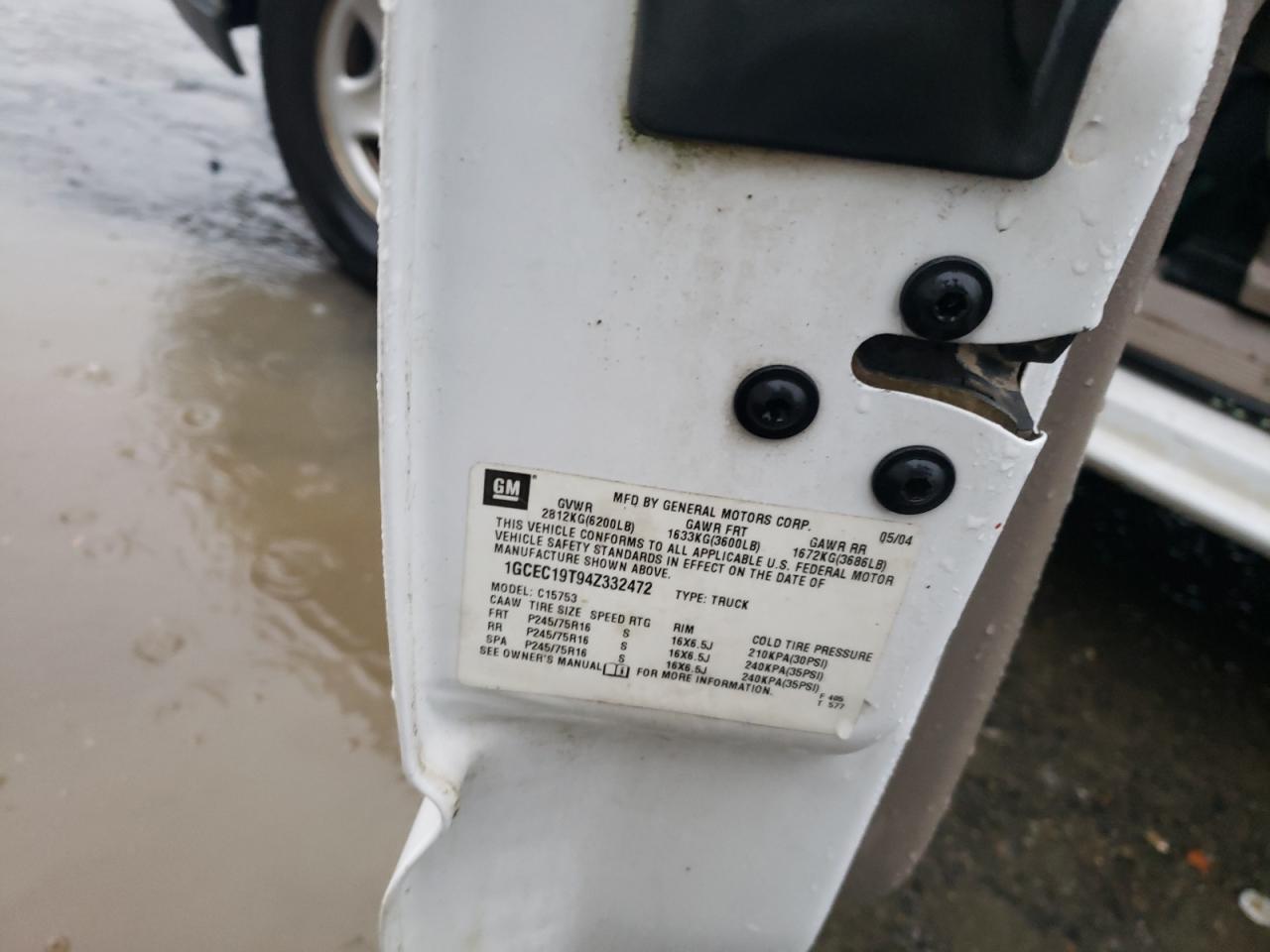 1GCEC19T94Z332472 2004 Chevrolet Silverado C1500