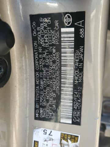 2006 Toyota Prius VIN: JTDKB20U967520098 Lot: 51712994