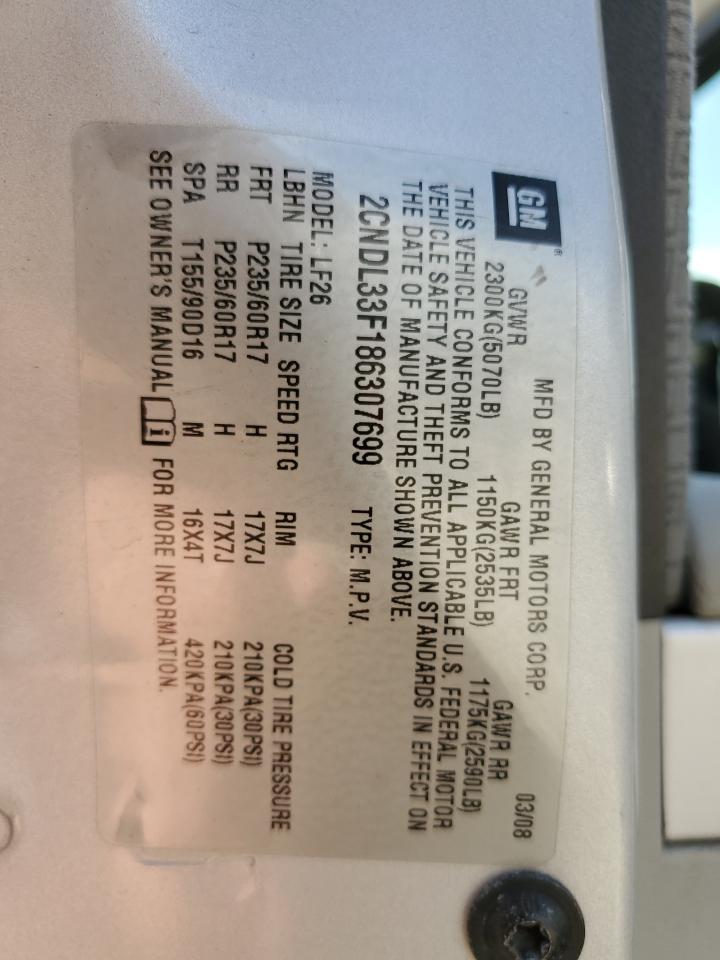 2CNDL33F186307699 2008 Chevrolet Equinox Lt