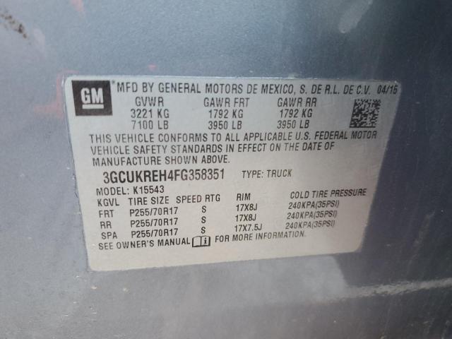 3GCUKREH4FG358351 2015 Chevrolet Silverado K1500 Lt