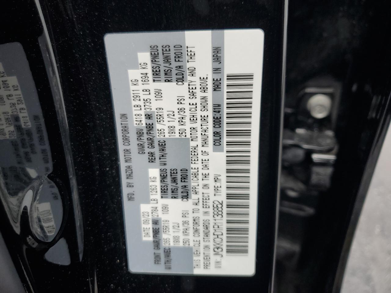 JM3KKCHD1R1138852 2024 Mazda Cx-90 Preferred Plus