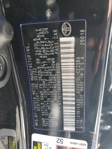 2022 TOYOTA CAMRY SE - 4T1G11AK6NU058000