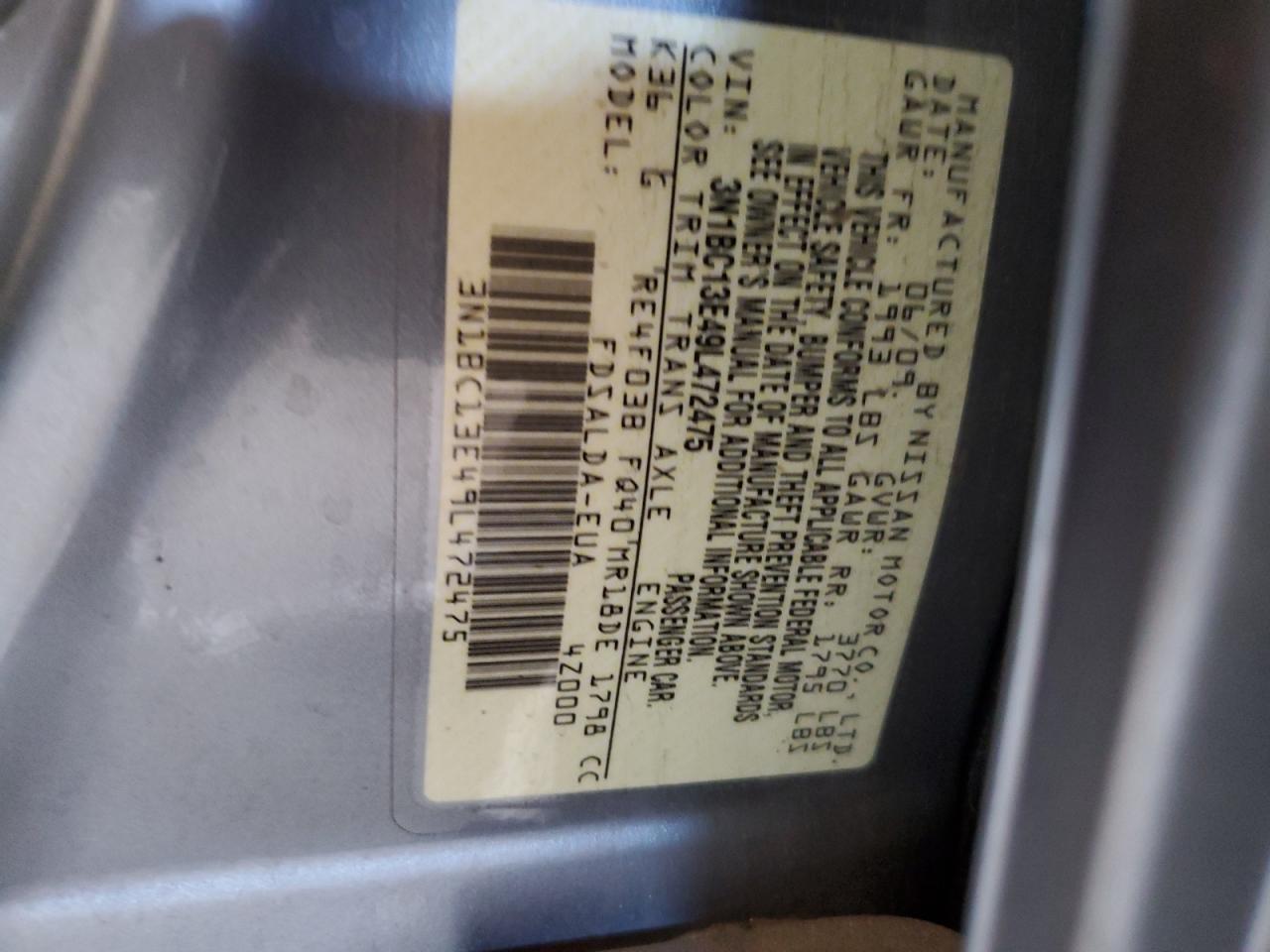 3N1BC13E49L472475 2009 Nissan Versa S