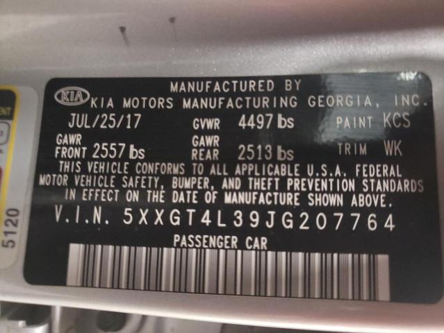 2018 Kia Optima Lx VIN: 5XXGT4L39JG207764 Lot: 51651844