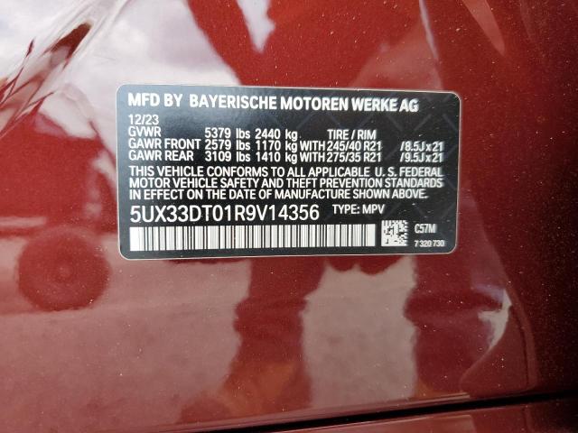 2024 BMW X4 xDrive30I VIN: 5UX33DT01R9V14356 Lot: 51956404