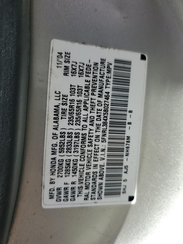5FNRL384X5B027464 2005 Honda Odyssey Ex