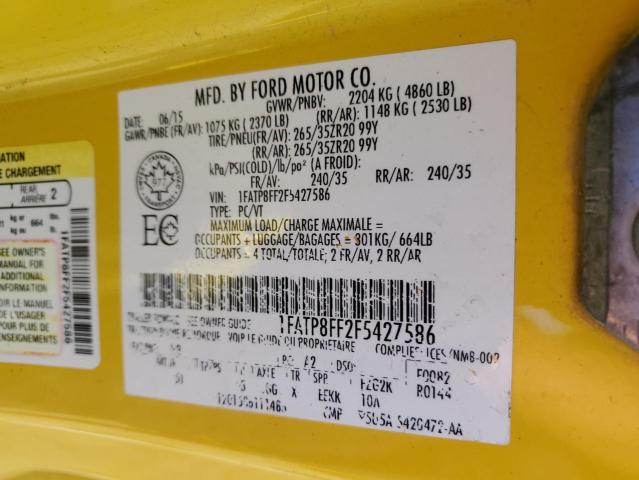 2015 Ford Mustang Gt VIN: 1FATP8FF2F5427586 Lot: 52467934