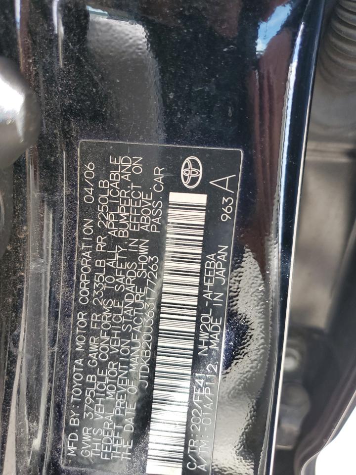 jtdkb20u363177263 JTDKB20U363177263 2006 Toyota Prius