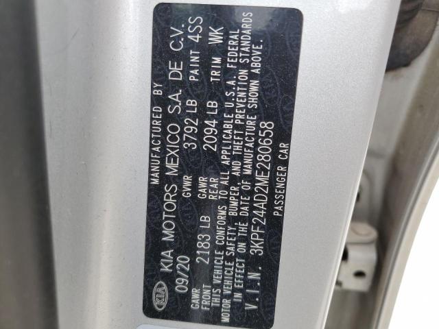 2021 Kia Forte Fe VIN: 3KPF24AD2ME280658 Lot: 51948154