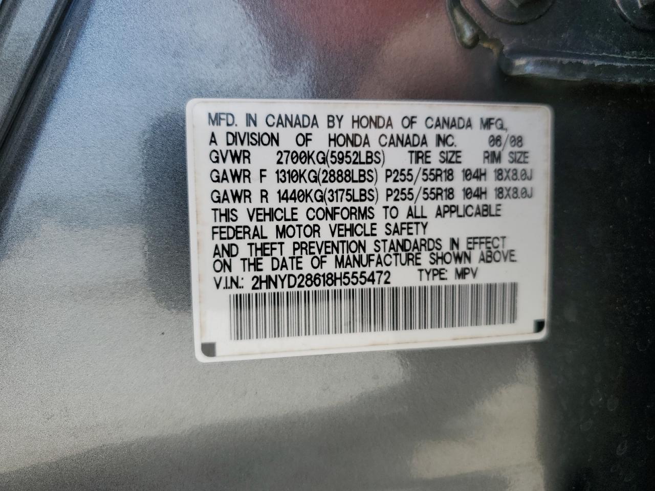 2HNYD28618H555472 2008 Acura Mdx Technology