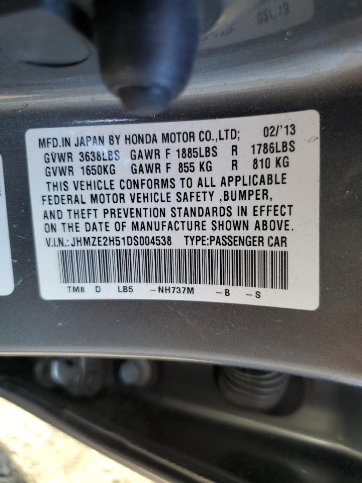 JHMZE2H51DS004538 2013 Honda Insight Lx