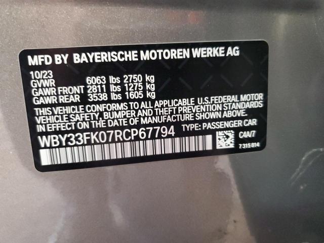 2024 BMW I5 EDRIVE WBY33FK07RCP67794