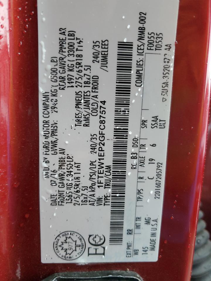 1FTEW1EP2GFC87574 FORD F-150 2016