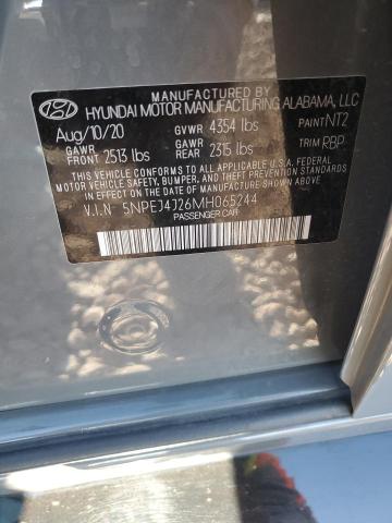 2021 Hyundai Sonata Sel Plus VIN: 5NPEJ4J26MH065244 Lot: 51808784