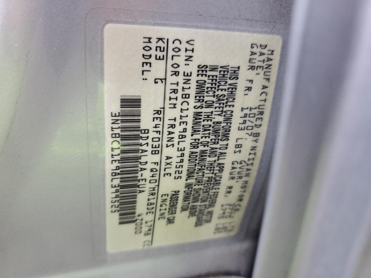 3N1BC11E98L399525 2008 Nissan Versa S