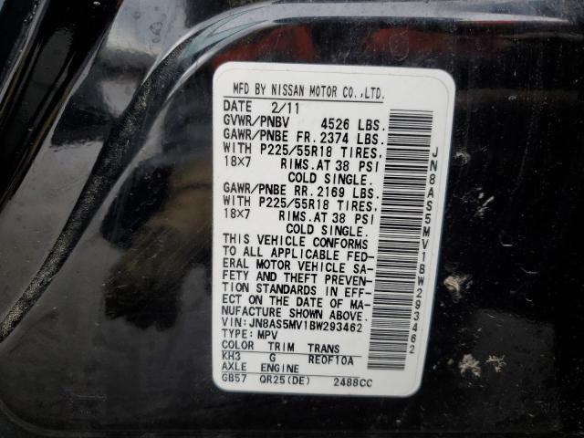 2011 Nissan Rogue S VIN: JN8AS5MV1BW293462 Lot: 49692564