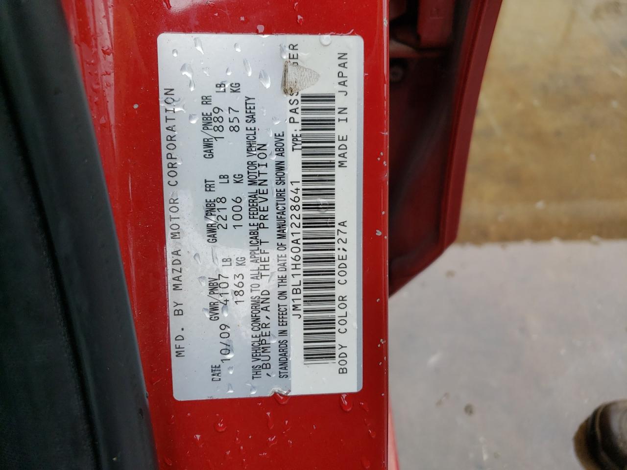 JM1BL1H60A1228641 2010 Mazda 3 S