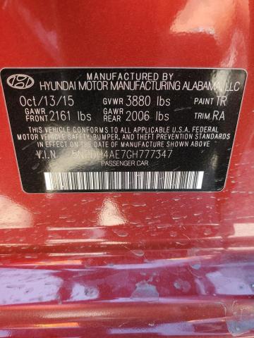 2016 Hyundai Elantra Se VIN: 5NPDH4AE7GH777347 Lot: 49880214