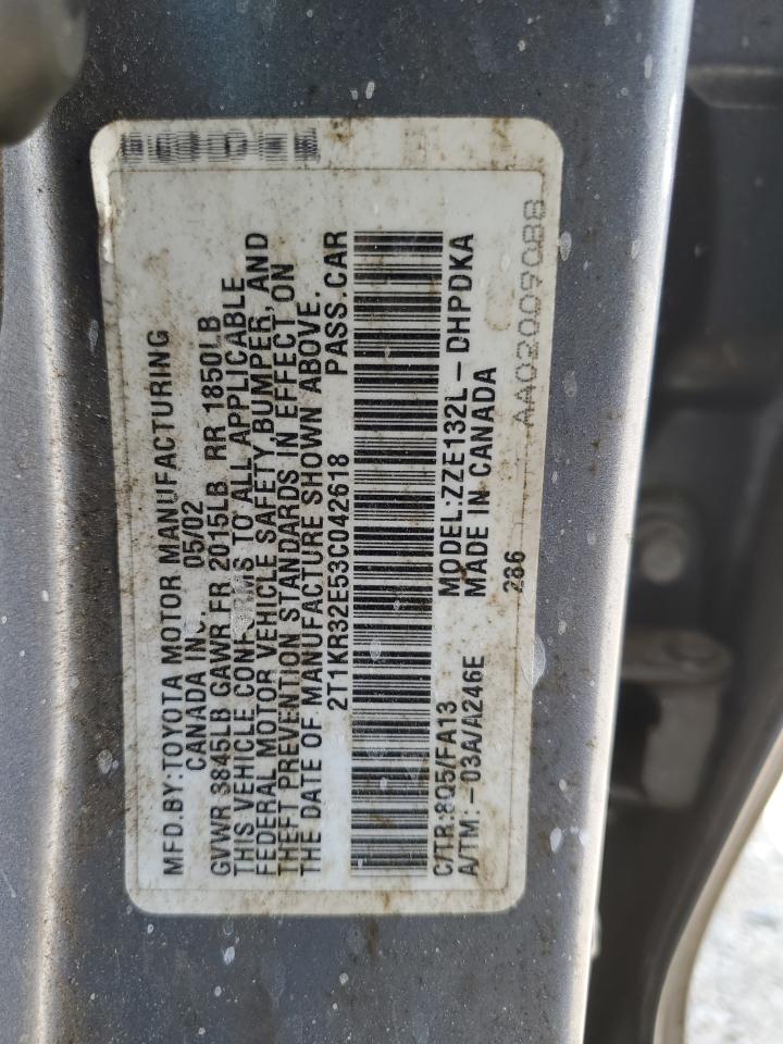 2T1KR32E53C042618 2003 Toyota Corolla Matrix Xr