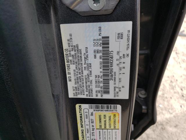2017 FORD FUSION SE - 3FA6P0H74HR358775