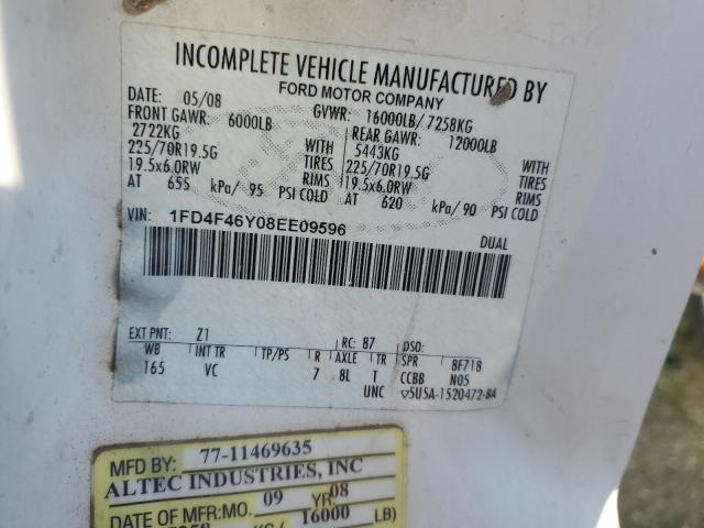 2008 Ford F450 Super Duty VIN: 1FD4F46Y08EE09596 Lot: 48212484