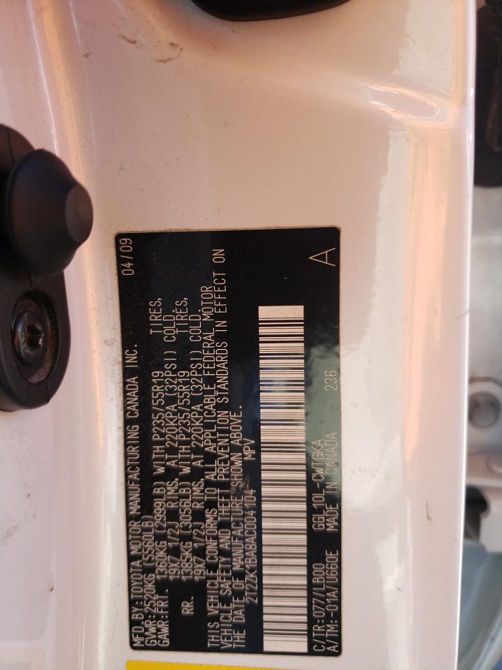 2T2ZK1BA8AC004104 2010 Lexus Rx 350