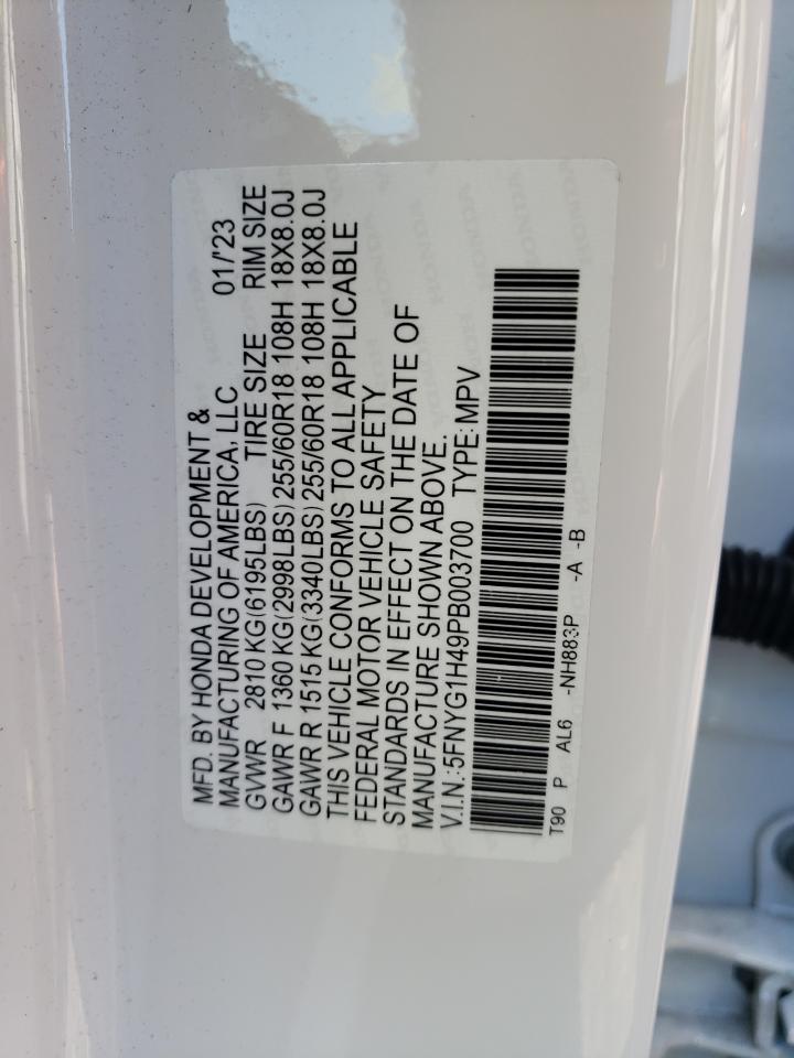 5FNYG1H49PB003700 Honda Pilot 2023. Фото: 12