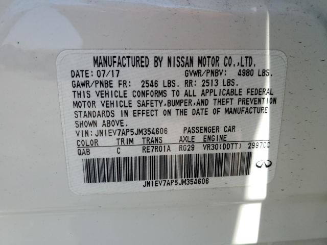 2018 Infiniti Q50 Luxe VIN: JN1EV7AP5JM354606 Lot: 51800294