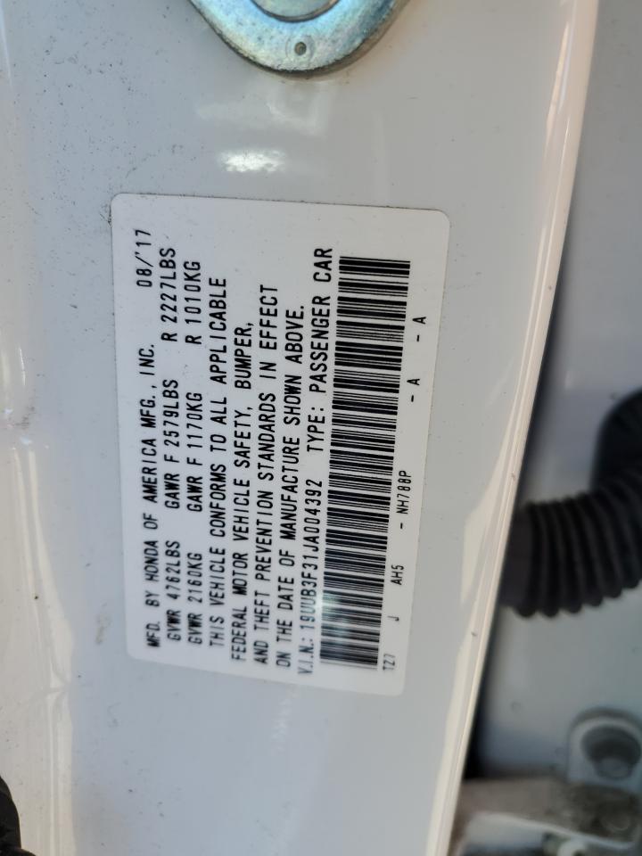 19UUB3F31JA004392 2018 Acura Tlx