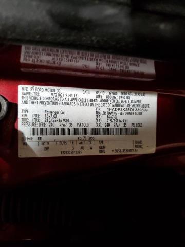 2013 Ford Focus Se VIN: 1FADP3K25DL339599 Lot: 49766704