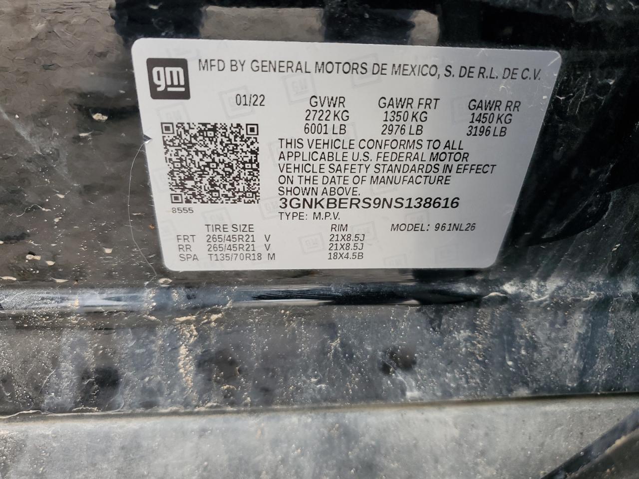 3GNKBERS9NS138616 CHEVROLET BLAZER 2022