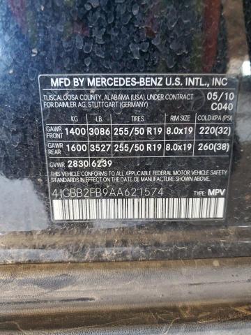 Lot #2441210546 2010 MERCEDES-BENZ ML 350 BLU salvage car