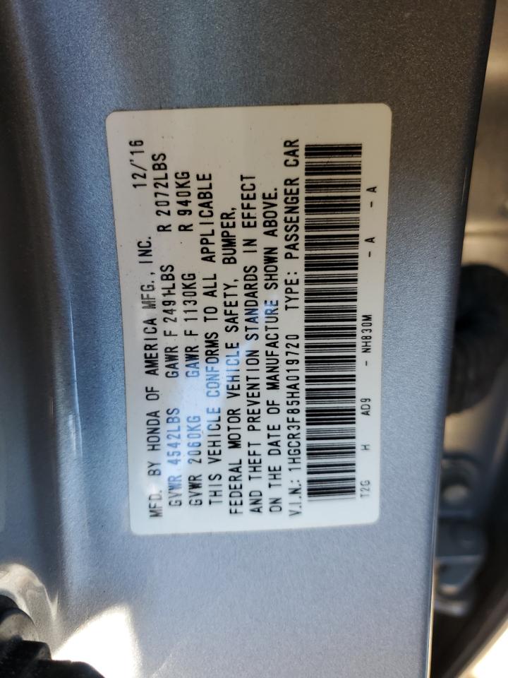 1HGCR3F85HA019720 2017 Honda Accord Exl