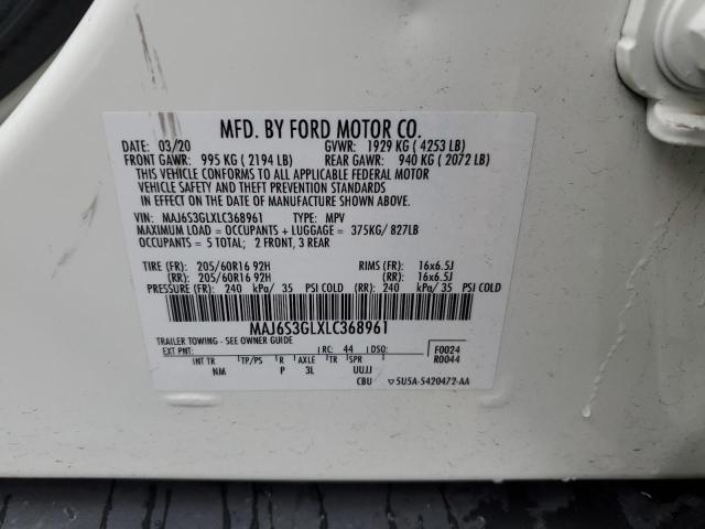 2020 Ford Ecosport Se VIN: MAJ6S3GLXLC368961 Lot: 51240234