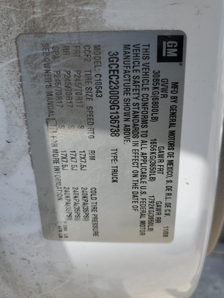 3GCEC23009G136738 2009 Chevrolet Silverado C1500 Lt