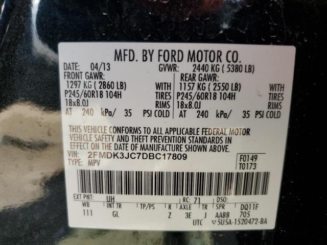 2013 Ford Edge Sel VIN: 2FMDK3JC7DBC17809 Lot: 50658464