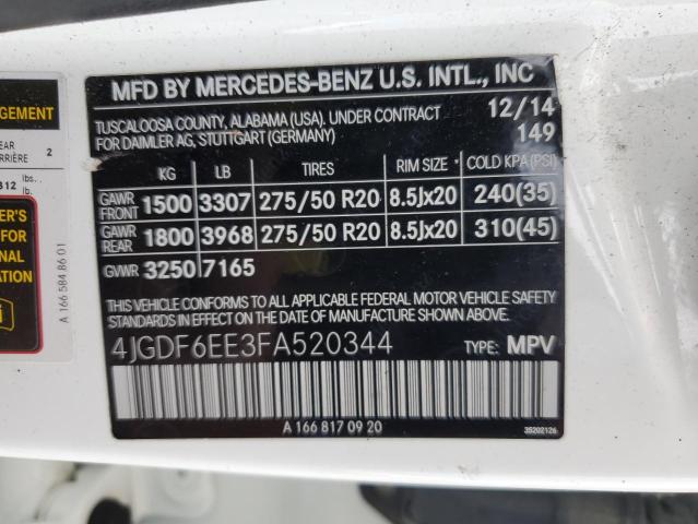 VIN 4JGDF6EE3FA520344 2015 Mercedes-Benz GL-Class, ... no.13