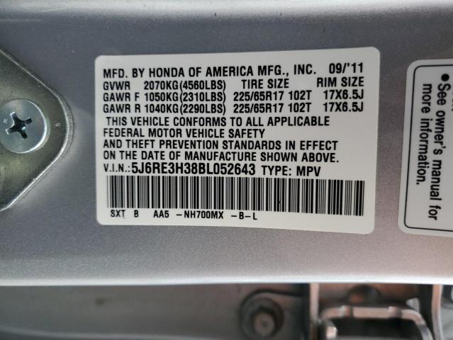 2011 Honda Cr-V Lx VIN: 5J6RE3H38BL052643 Lot: 51219964