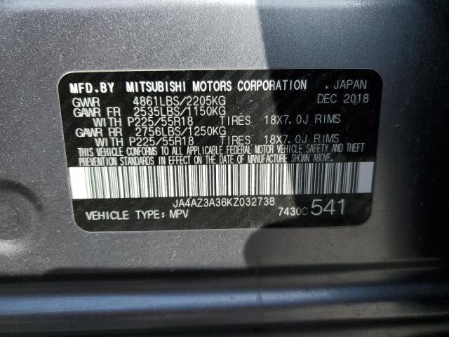 2019 MITSUBISHI OUTLANDER - JA4AZ3A36KZ032738