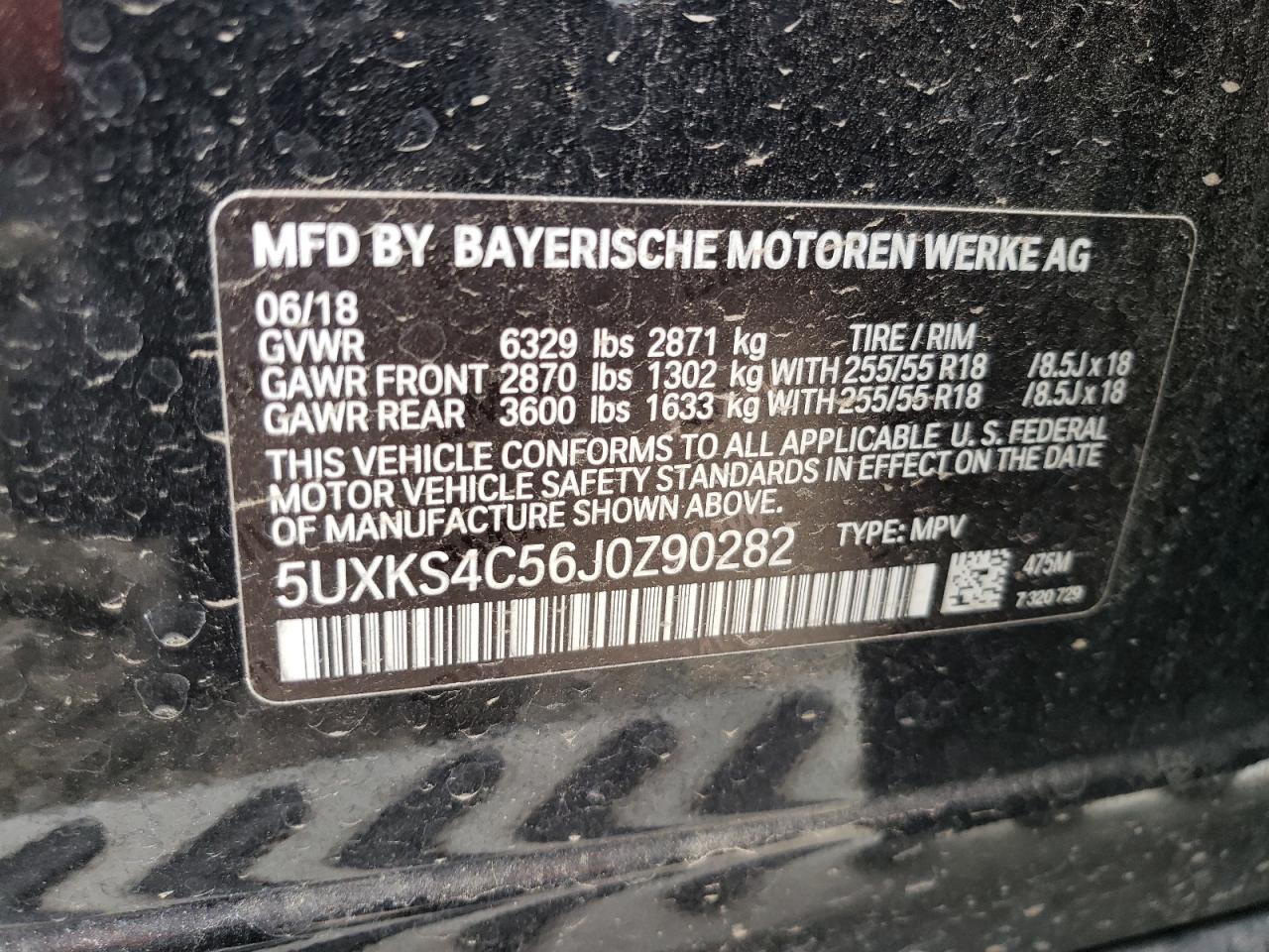 5UXKS4C56J0Z90282 2018 BMW X5 xDrive35D
