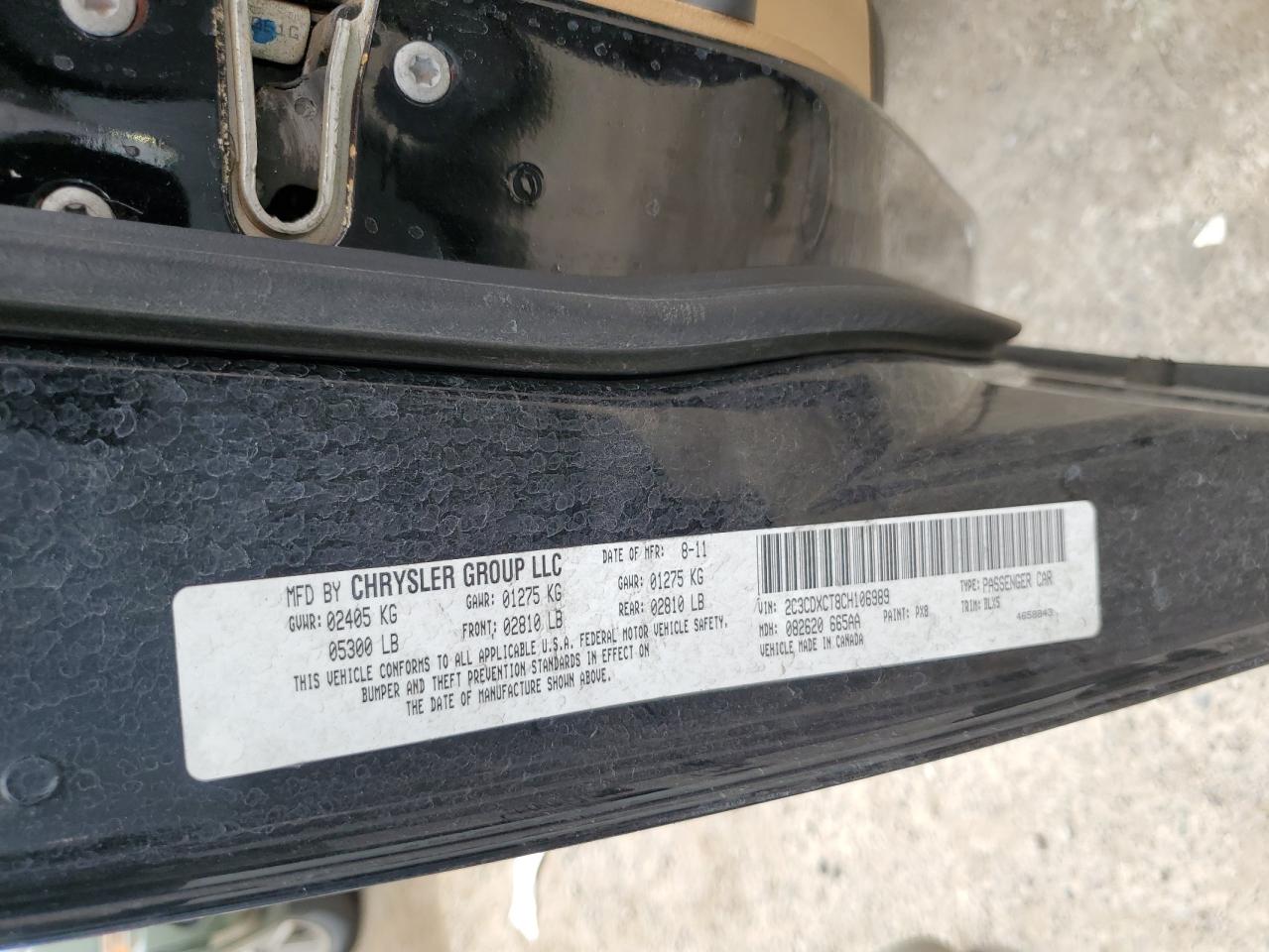 2C3CDXCT8CH106989 2012 Dodge Charger R/T