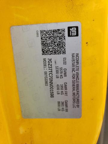 2022 GMC Savana Cutaway G3500 VIN: 7GZ37TC70NN001598 Lot: 46074324