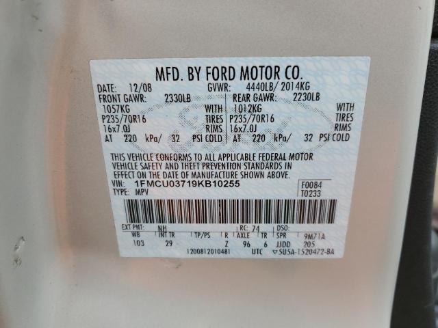 2009 Ford Escape Xlt VIN: 1FMCU03719KB10255 Lot: 50301704