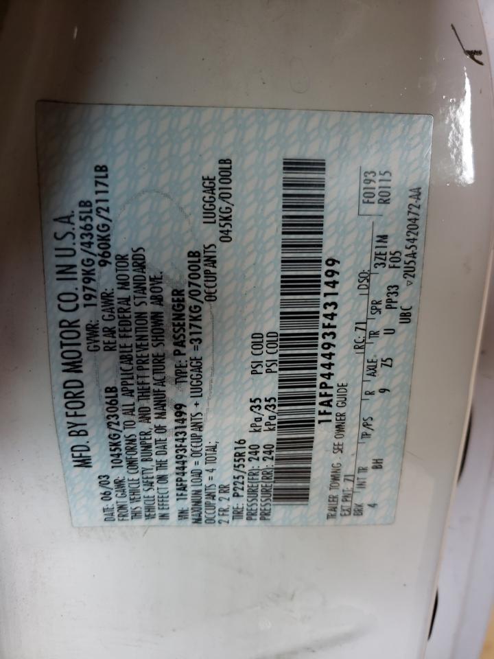 1FAFP44493F431499 2003 Ford Mustang